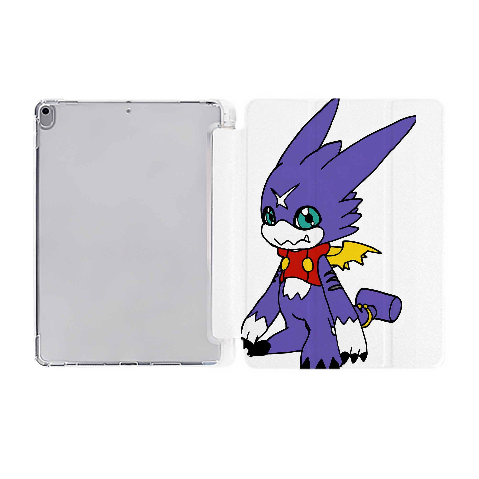 （画像用） Digimon デジタルモンスター/デジモン IPad ケース ペン収納付き 三つ折りスタンド PUレザー×シリコン 対応機種9.5/10.5/10.9インチ